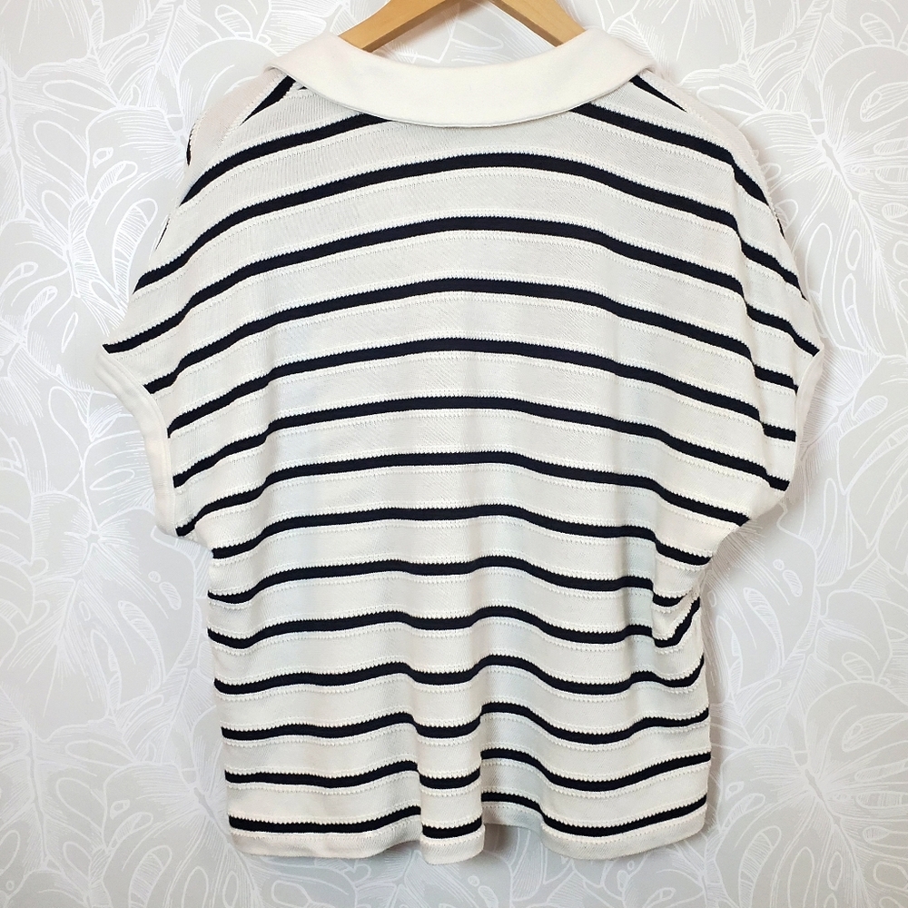 Madewell Striped Short Sleeve Polo Sweater - Picture 6 of 11